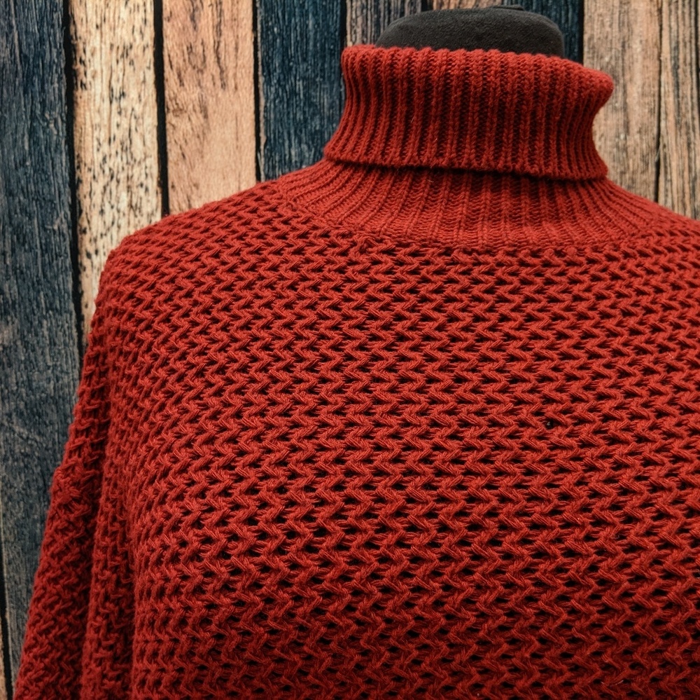 Deep Red Turtleneck Sweater